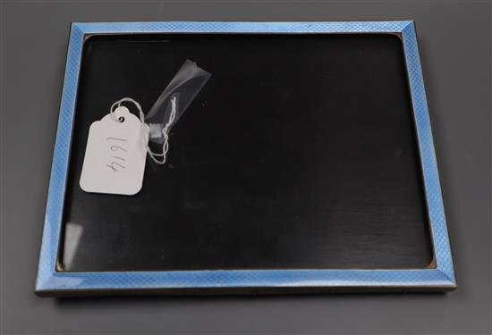 A George V silver and blue enamel rectangular photograph frame, Henry Matthews, Birmingham, 1926,